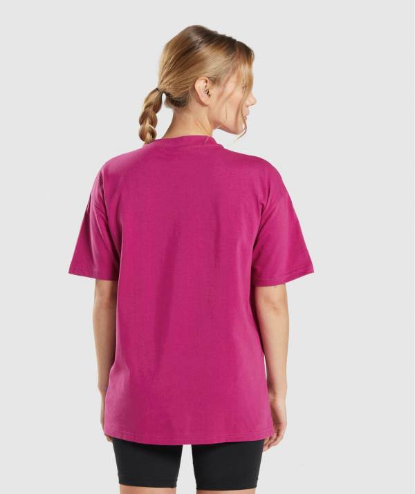 Damske Tricka Gymshark Training Oversized Ruzove | NX8107354